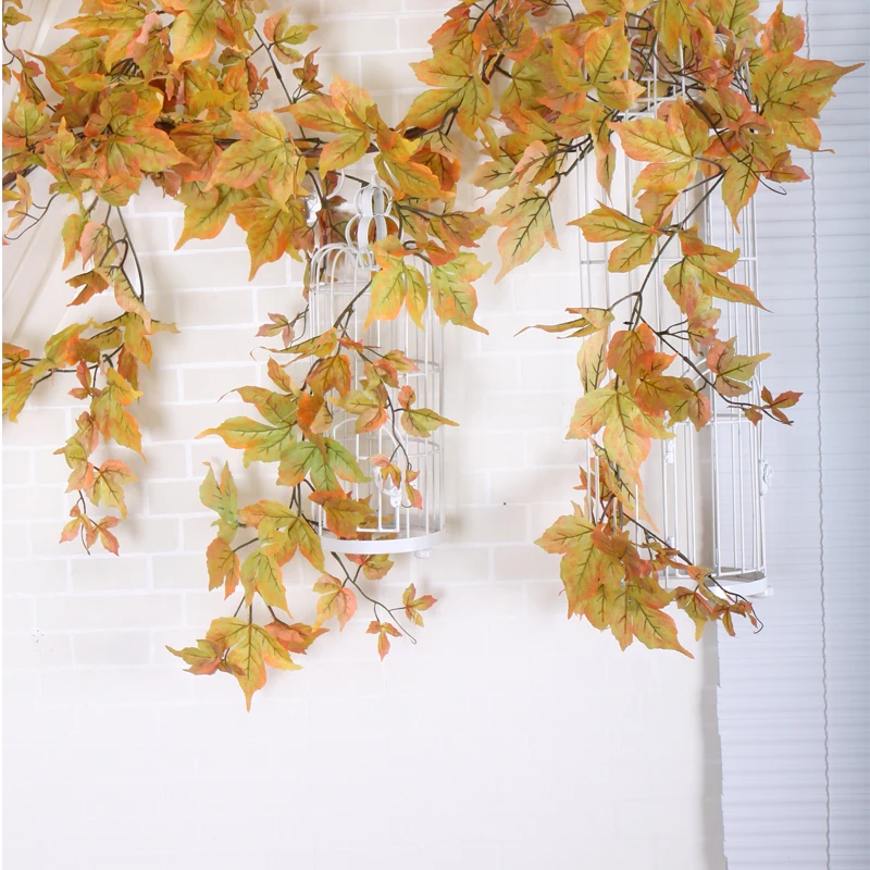180cm Artificial plants Ivy Maple leaf garland for Wedding decor tree Fake Autumn leaves flowers hanging vines Home wall decor