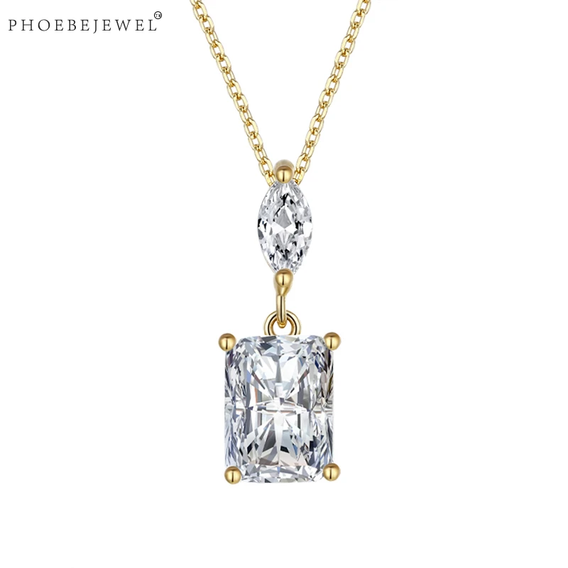 PHOEBEJEWEL подлинное серебро 925 пробы ожерелье кулон с кристаллом натуральный камень