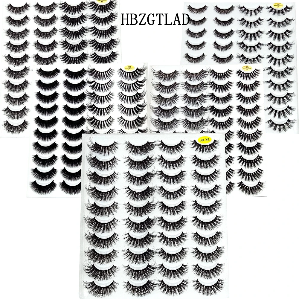 HBZGTLAD 5/20 пар 3D норковые ресницы натуральные накладные драматический объем