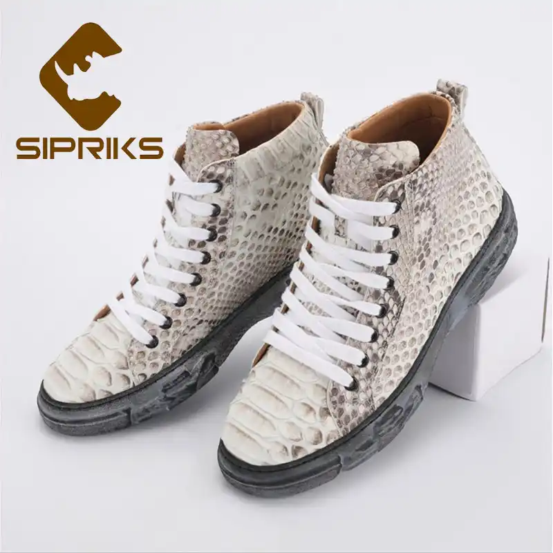 high top snakeskin sneakers