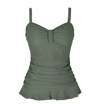 

Women's Printed Conservative Swimsuit Plus Fertilizer To Increase The Strap Pleated Skirt 2020 New Swimsuit