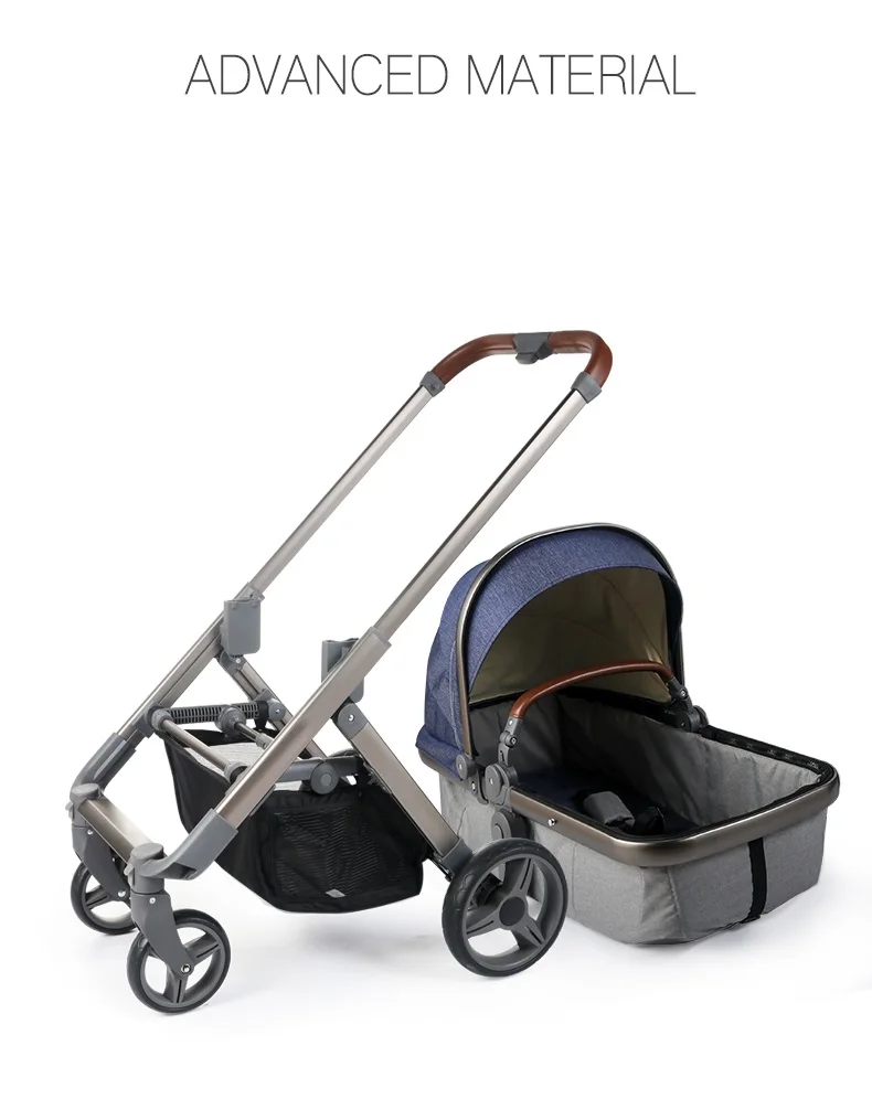 2 в 1 детская коляска с люлькой, высокая Ландшафтная и портативная легкая весовая коляска, откидное сиденье подходит для новорожденных