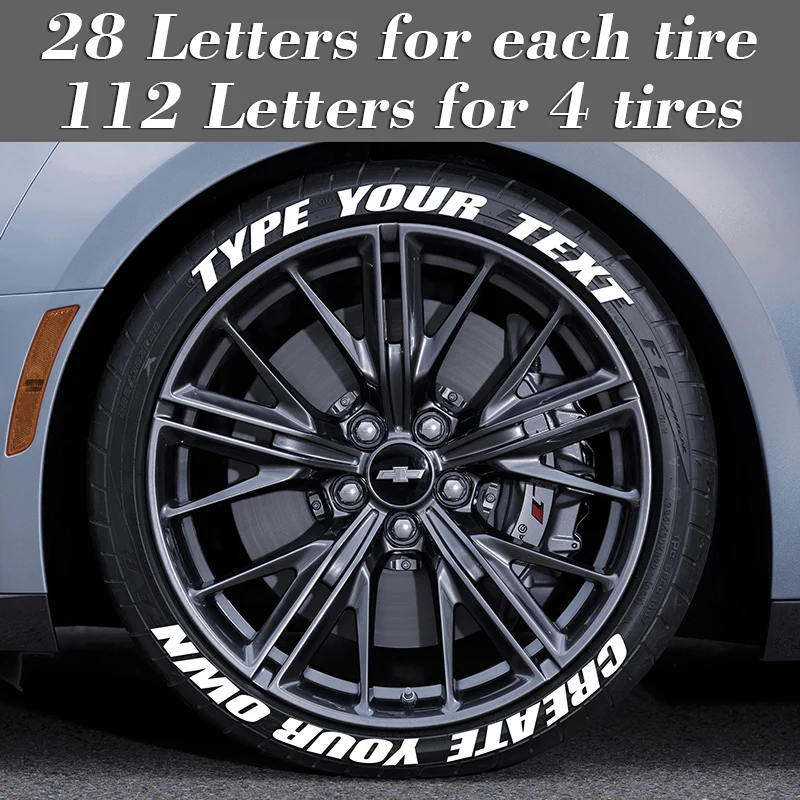 

SKYEO Custom Tire Letterings Sticker 1/0.75 inch Height Car Stickers Decals 3D Logo Labels Auto Motorcycle DIY Label Letters