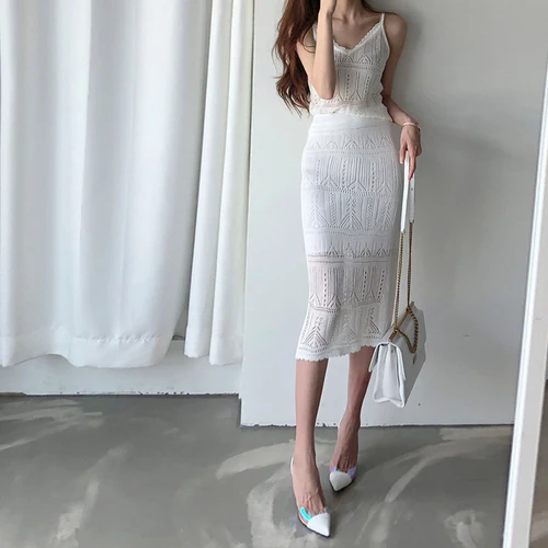 Женские летние комплекты из 2 предметов Женские топы и юбки Elegnat трикотажные костюмы корейский Повседневный Спортивный костюм одежда Casacos