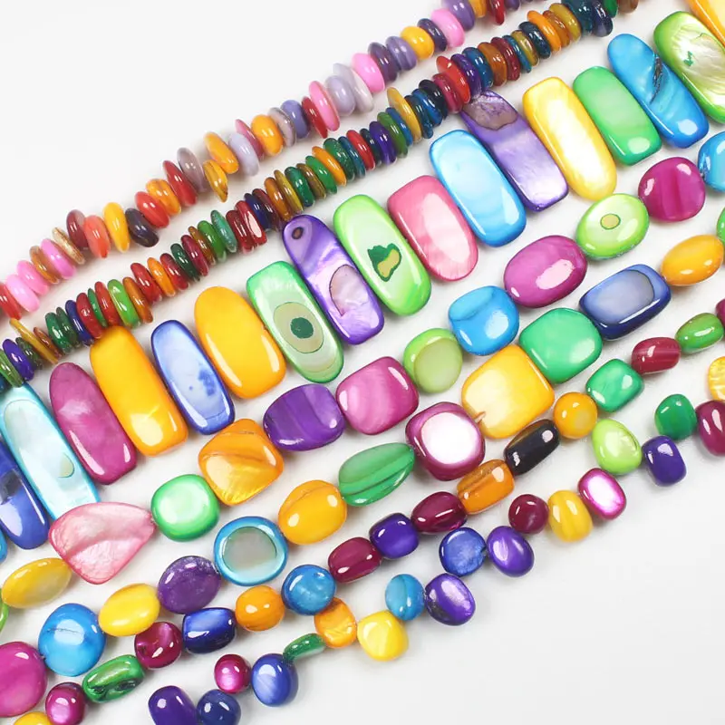 

Multi Color Shell Irregular Beads 30"/15", For DIY Jewelry Making, pendant,necklace