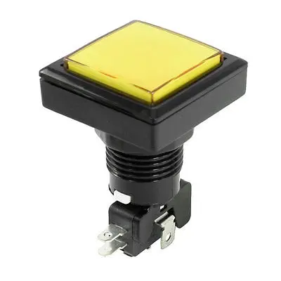

5Pin Yellow Momentary SPDT Square Pushbutton Switch for Game Machine