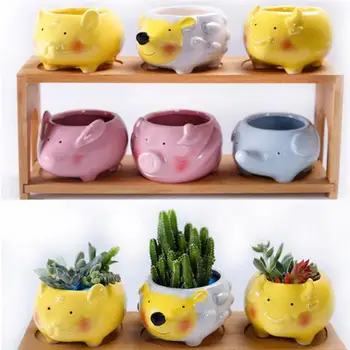 

1 Set Decorative Practical Creative Durable Lovely Ceramic Flowerpots Flower Pots Succulents Pots Home