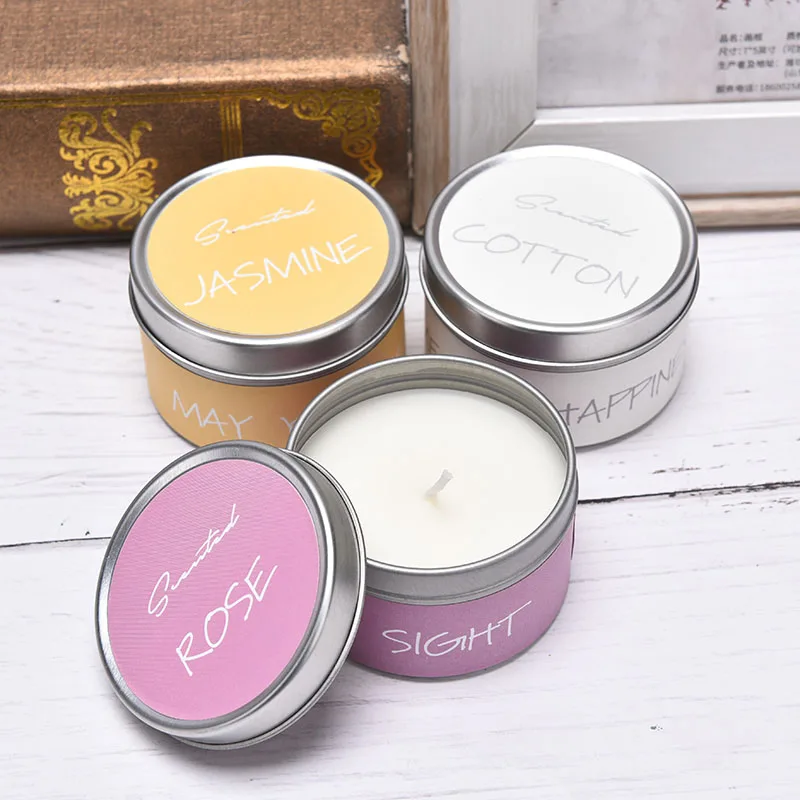 2021 NEW Handmade Candle Plant Essential Oil Small Jar Scented Travel Natural Soy Wax Home Deco 9styles |