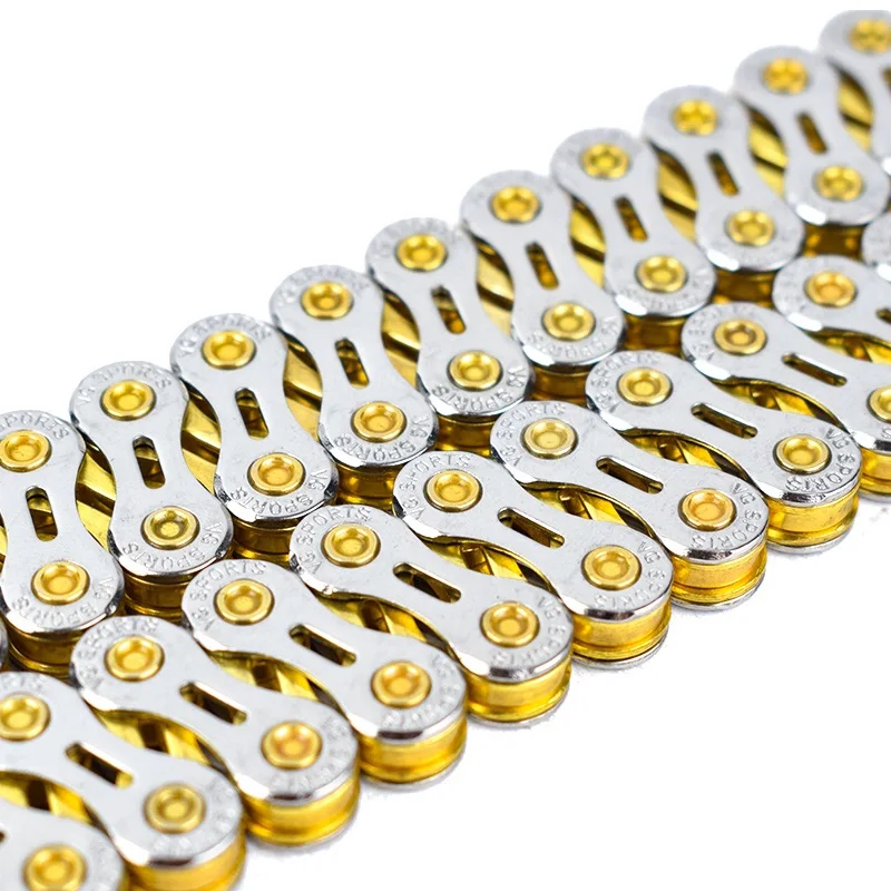 MTB Road Bike 8 9 10 11 Speed SL Chain Silver Golden Half Hollow Missing Link 116L For Shimano SRAM Campanolo System | Велотовары