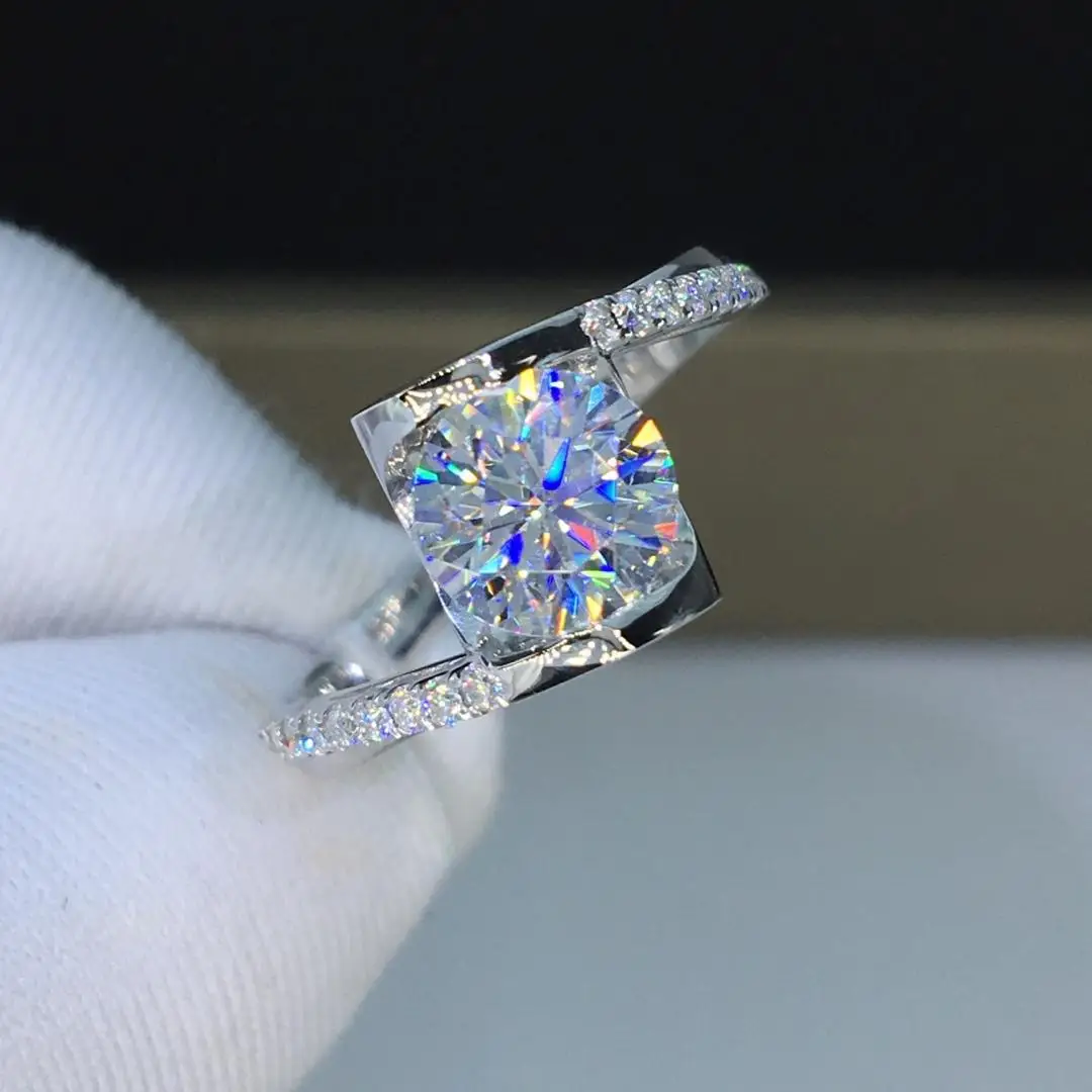 Exquisite 2 Carat White Cubic Zirconia Opening Ring Angel Kiss Rings for Women Wedding Party Fashion Cool Jewelry Gift B4T765 | Украшения и