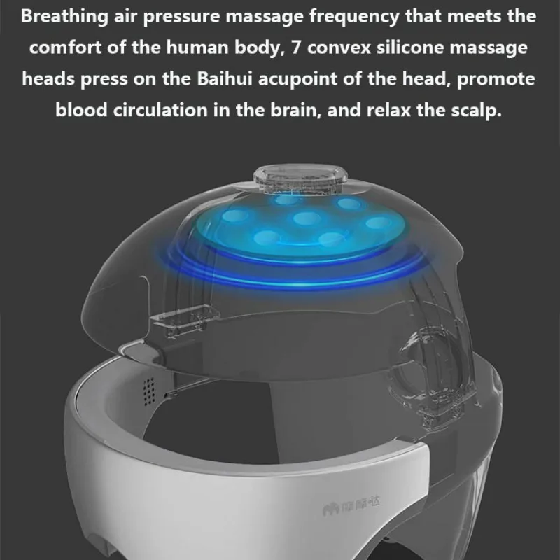Xiaomi Smart Massage Helmet Xiaoai Voice Control Eye Airbag Compression Built In Soothing Music Adjustable Head Circumference