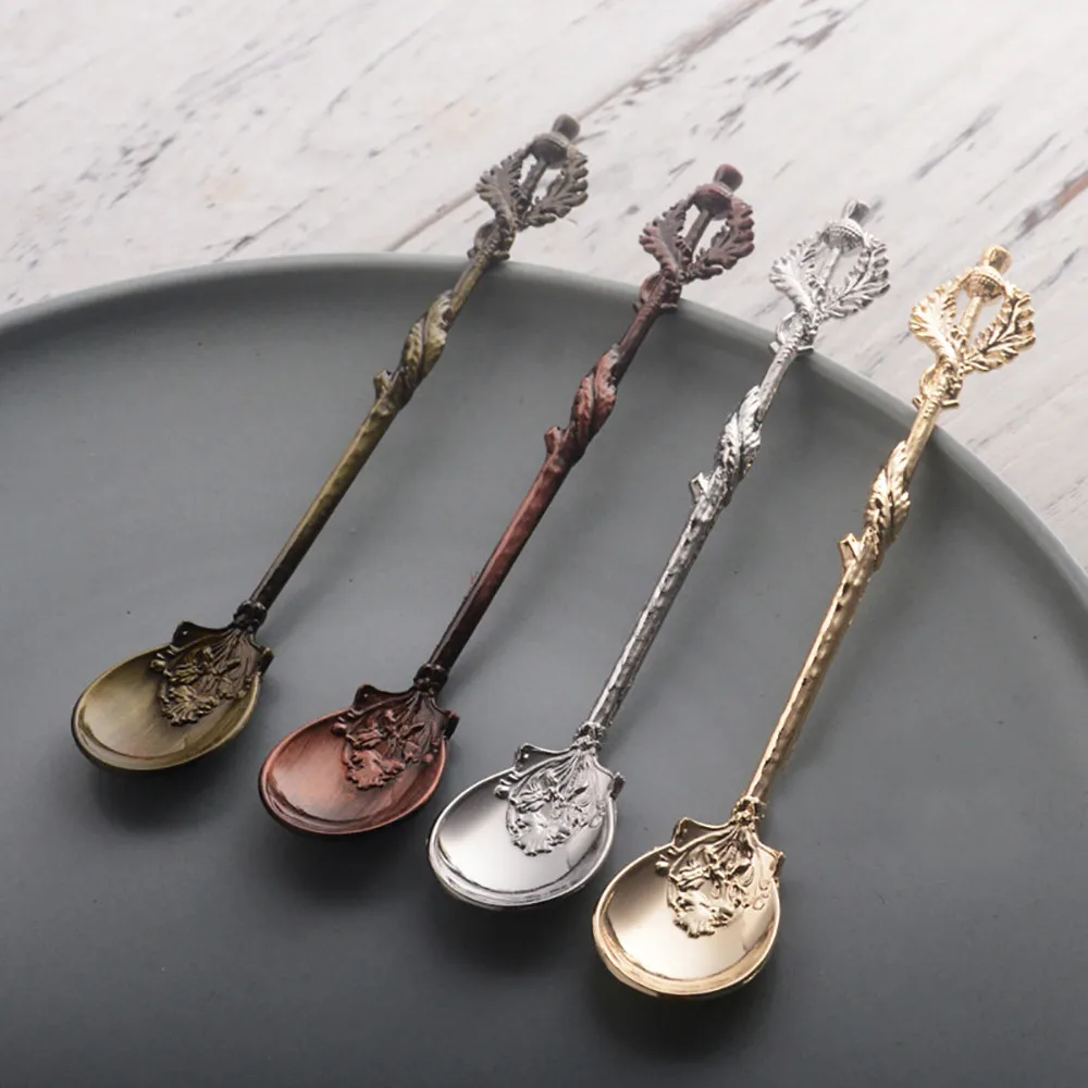 Luxury Vintage Royal Palace Carved Mini Tea Coffee Ice Cream Dessert Scoop Spoon Fast Delivery | Дом и сад