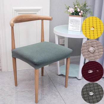 

Elastic Waterproof Home Dining Chair Seat Cover Nordic Plaid Restaurant Office Lounge Seat Cover half-section housse de chaise