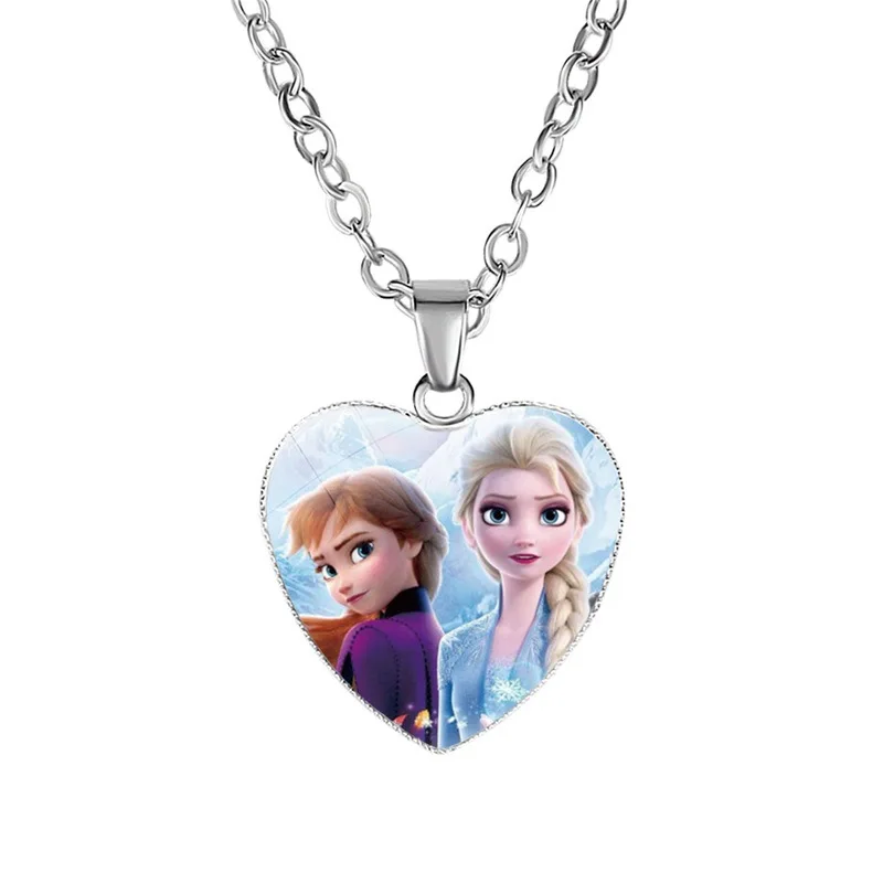 Disney Princess Frozen Necklace Bracelet Set Anime Cartoon Princess Anna  Elsa Sofia Ring Ear Studs Headwear Girls Jewelry Gift - AliExpress