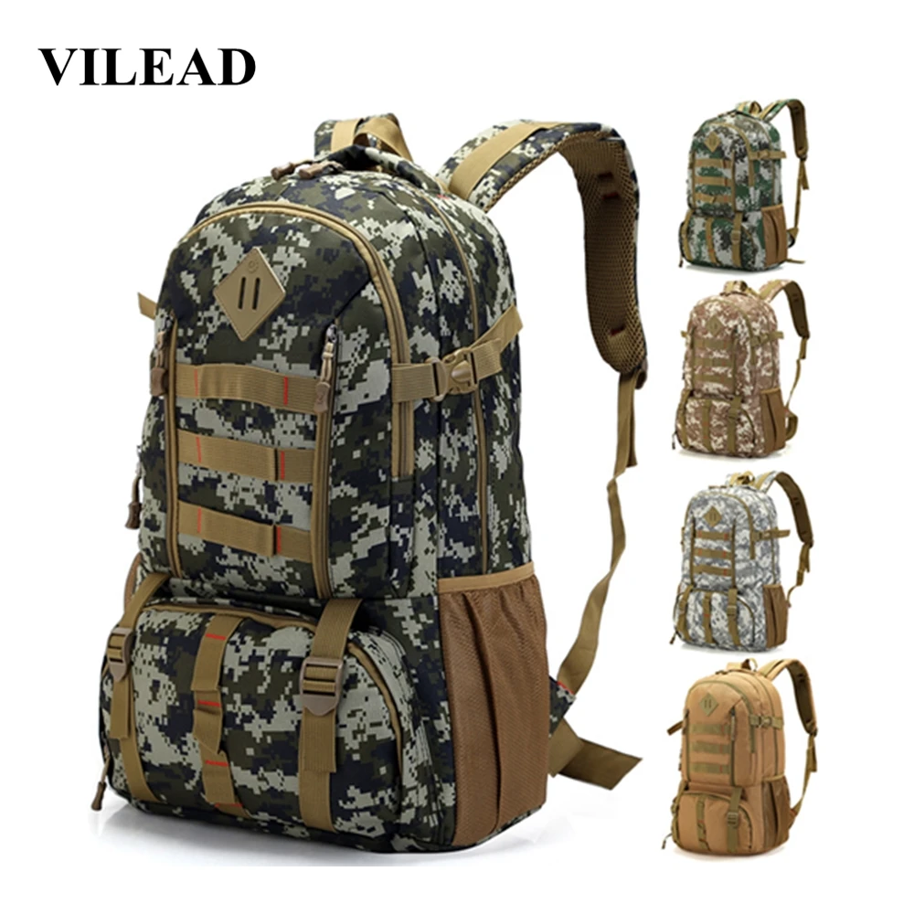 Водонепроницаемая уличная камуфляжная тактическая сумка Vilead 50L Большая