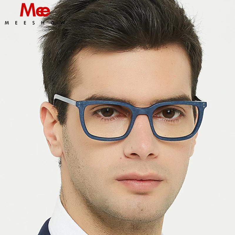 MEESHOW-Gafas de acetato con montura cuadrada para hombre, anteojos con prescripción, nueva marca Woody, óptica, gafas francesas - AliExpress Accesorios para la ropa