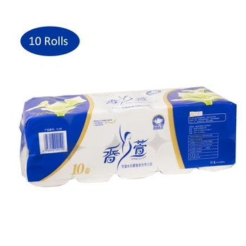 

10 Rolls Napkin Tissue Soft Toilet Paper 3-Layer for Home Bathroom Outdoor Wood Pulp Paper Bath Toilet Paper Roll
