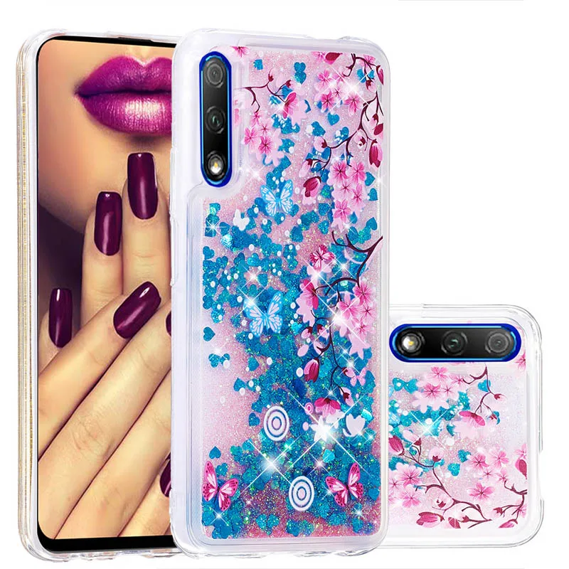 Чехол Honor 9X Liquid Quicksand для Huawei 4C 5C 6A 7X блестящий силиконовый мягкий чехол задней