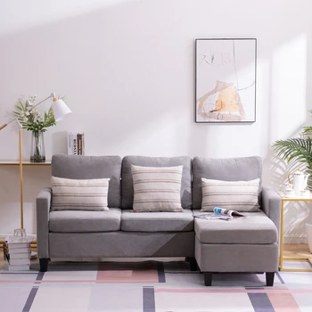 

Double Chaise Longue Combination Sofa Light Grey for Living Room