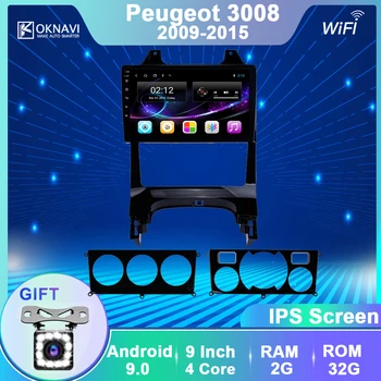 

OKNAVI 2din Android 9.0 Car Multimedia Player For Peugeot 3008 2009-2015 Car Radio GPS Navigation WIFI IPS screen player dvd