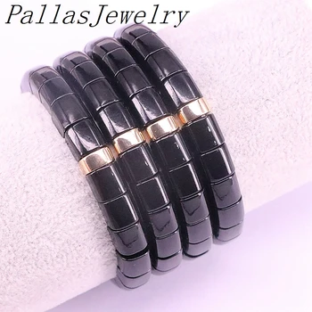 

5Pcs Handmade Diy Bohemian Mens Black Color Tile Bracelet Customize Metal bracelet Enamel Cuff Bracelet 2019 Hot