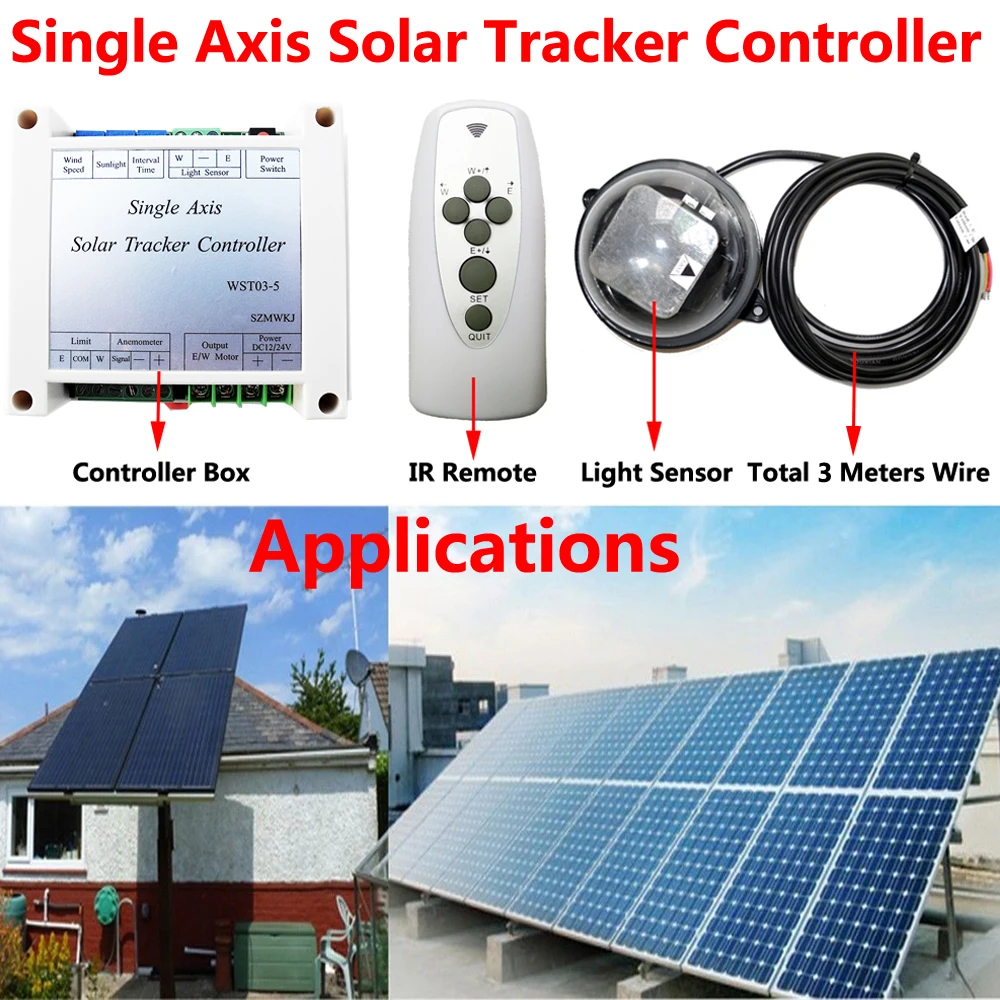 SZMWKJ Dual Axis Solar Tracker Linear Actuator Controller for PV Solar Panel Use