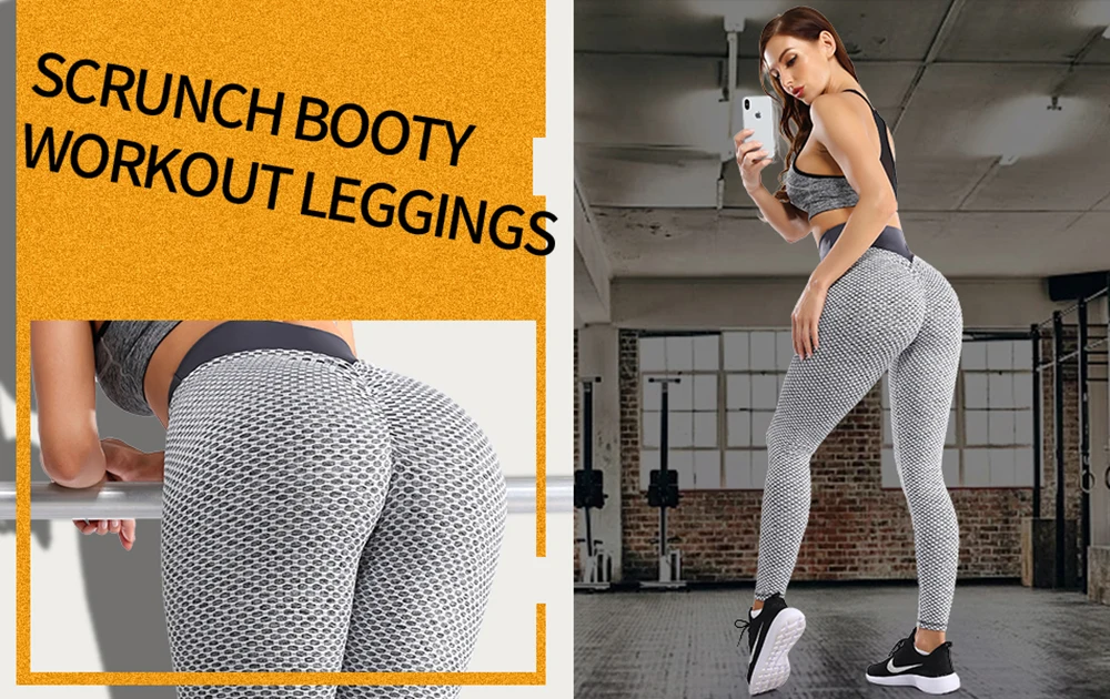 Mesh Sexy Yoga Pants Women High Waist Tummy Control Push Up Workout Leggings Gym Textured Booty Tights Quick Dry Fitness Pants