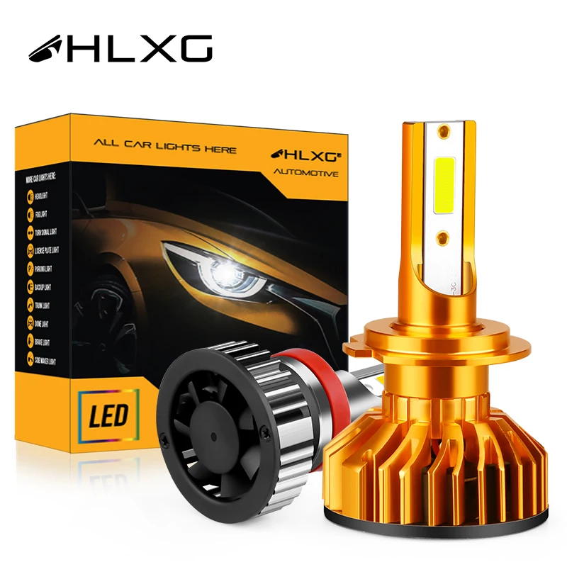 HLXG Новый мини H4 canbus H7 светодиодный комплект автомобильных фар 4300K 8000K 10000LM H1 H3 H11 9005