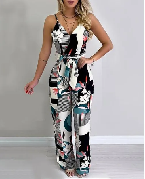 

Halter Jumpsuit Top Selling Yaryarson Printed Sexy Cross-country Hot Style 2020 Spring / Summer Elegant Fashion Women