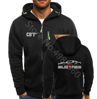

Ford GT mustang Hoodie Men Personality Zipper Hoodies Ford Mustang Print Jacket Spring Autumn Zipper Hooded Sweatshirt Top Coat