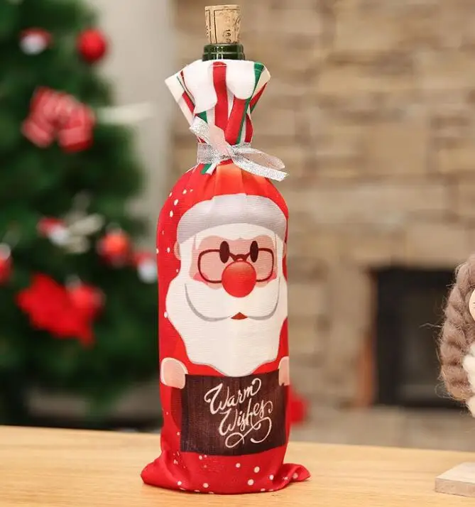 Крышка бутылки вина рождественские украшения украшение стола на Рождество и