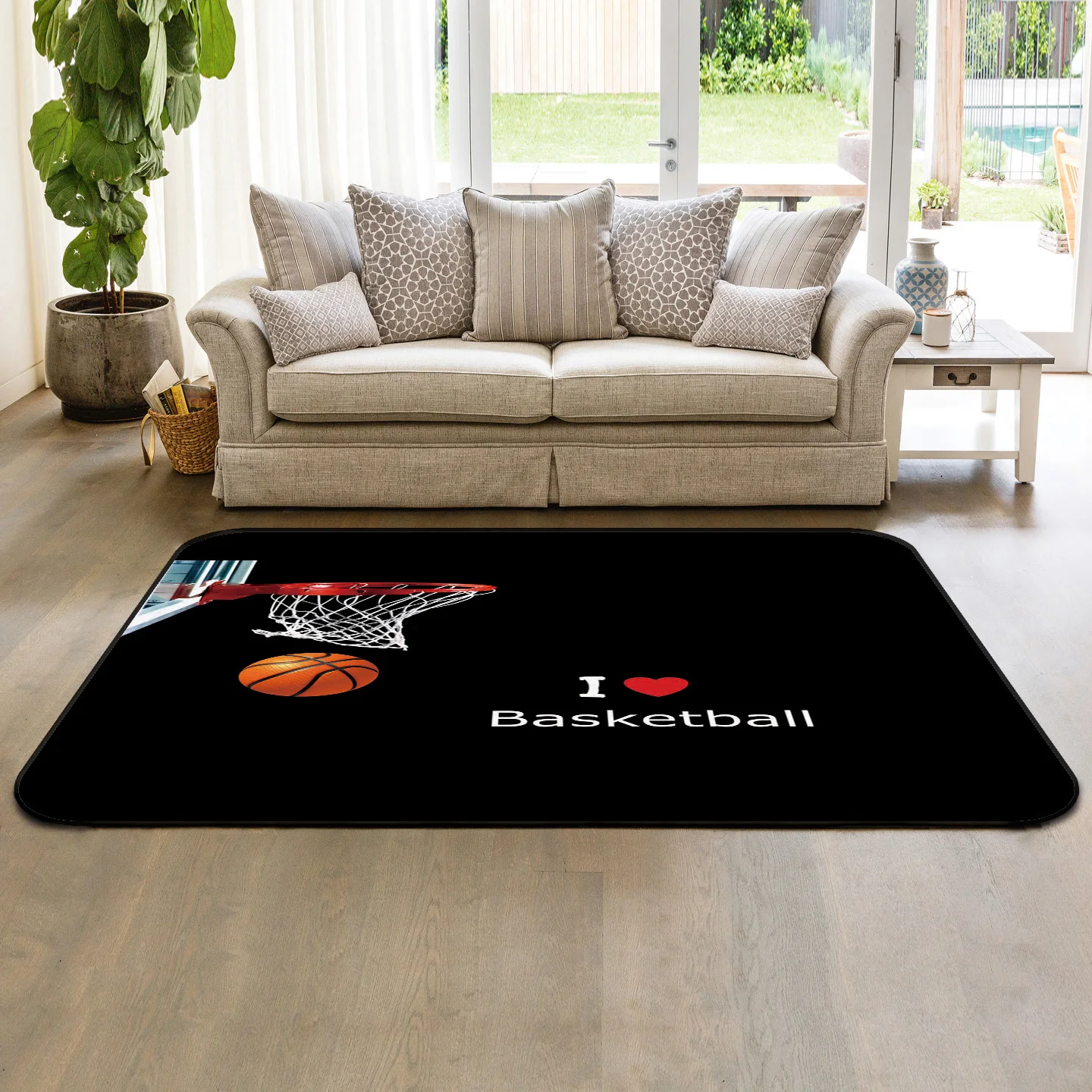 CHARMHOME Soft Carpet Anti-slip Rug I Love Basketball Player Carpet for Living Room Home Decor Mat