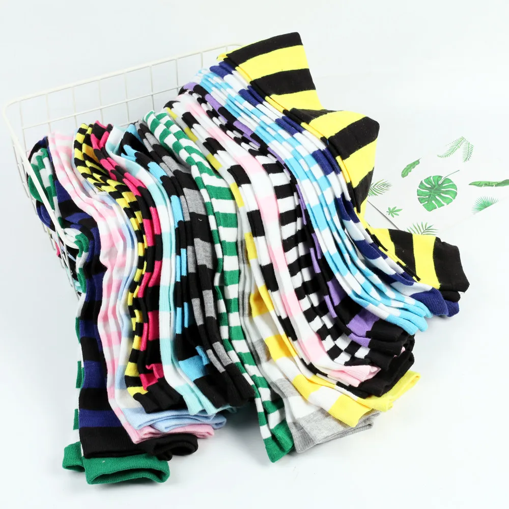 1 Pairs Stockings Keep Warm Wide Stripes Thigh High Socks Tube-shaped Over Knee Socks For Women Comfortable Socks Носки Lenceria
