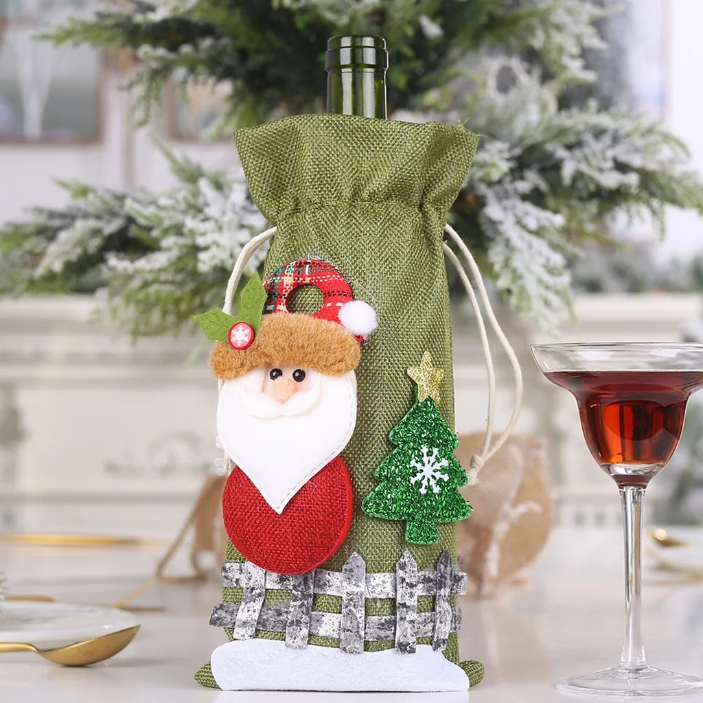 Merry Christmas Santa Wine чехол для бутылки рождественские праздничные вечерние украшения стола подарок Рождественское украшение для дома праздник год