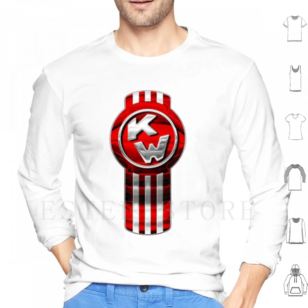 Kenworth Genuine Premium-Look Logo Classic Retro Poster Felpe Con Cappuccio Manica Lunga Kenworth Kenworth Truck Truck Truck Truck Driver