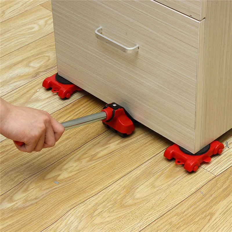 5Pcs Furniture Lifter kit Lifting Moving Slider Mover Transport Set Tool Removal 