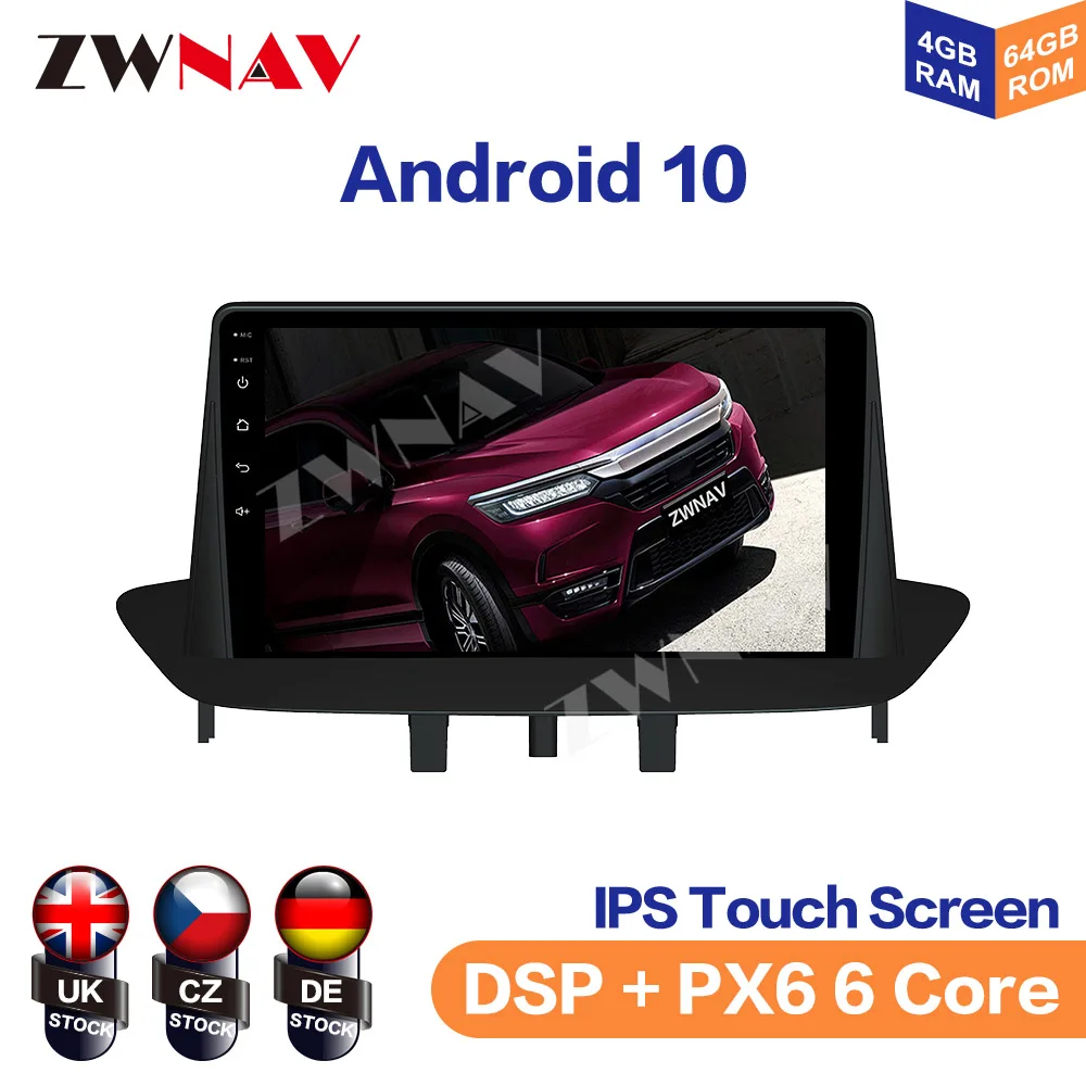 

ZWNAV Car GPS Unit Player Stereo Android 10.0 GPS Navigation for Renault Megane 3 2009 2010 2011 2012-2014 support Carplay
