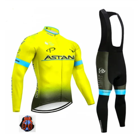 ASTANG Pro зимний командный костюм с длинным рукавом для велоспорта, костюм для горного велосипеда, Униформа, теплый Полярный велосипед, одежда для велоспорта