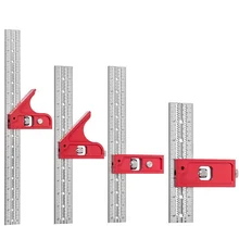 Règle de droite pour menuisier, 6/12/18 pouces, multifonction en aluminium ABS, marquage d'angle carré, pour menuiserie, coulissant réglable 