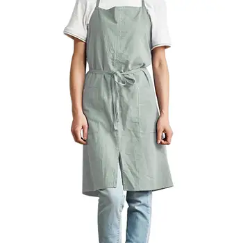 

Cotton And Linen Plain Nordic Adult Cotton Apron Kitchen Japanese Style Simple Home Overalls