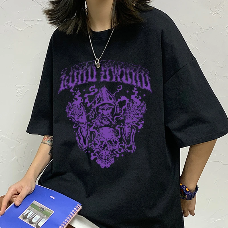 Alt Aesthetic Oversized T Shirt Short Sleeve Women T-shirt Gothic Black Streetwear Punk Tops Dark Graphic Tees Casual |
