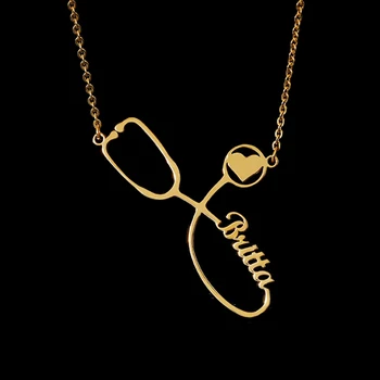 

Cazador Personalized Stethoscope Necklaces For Women custom name pendant Jewelry Medical Student Graduation Gift for Doctor