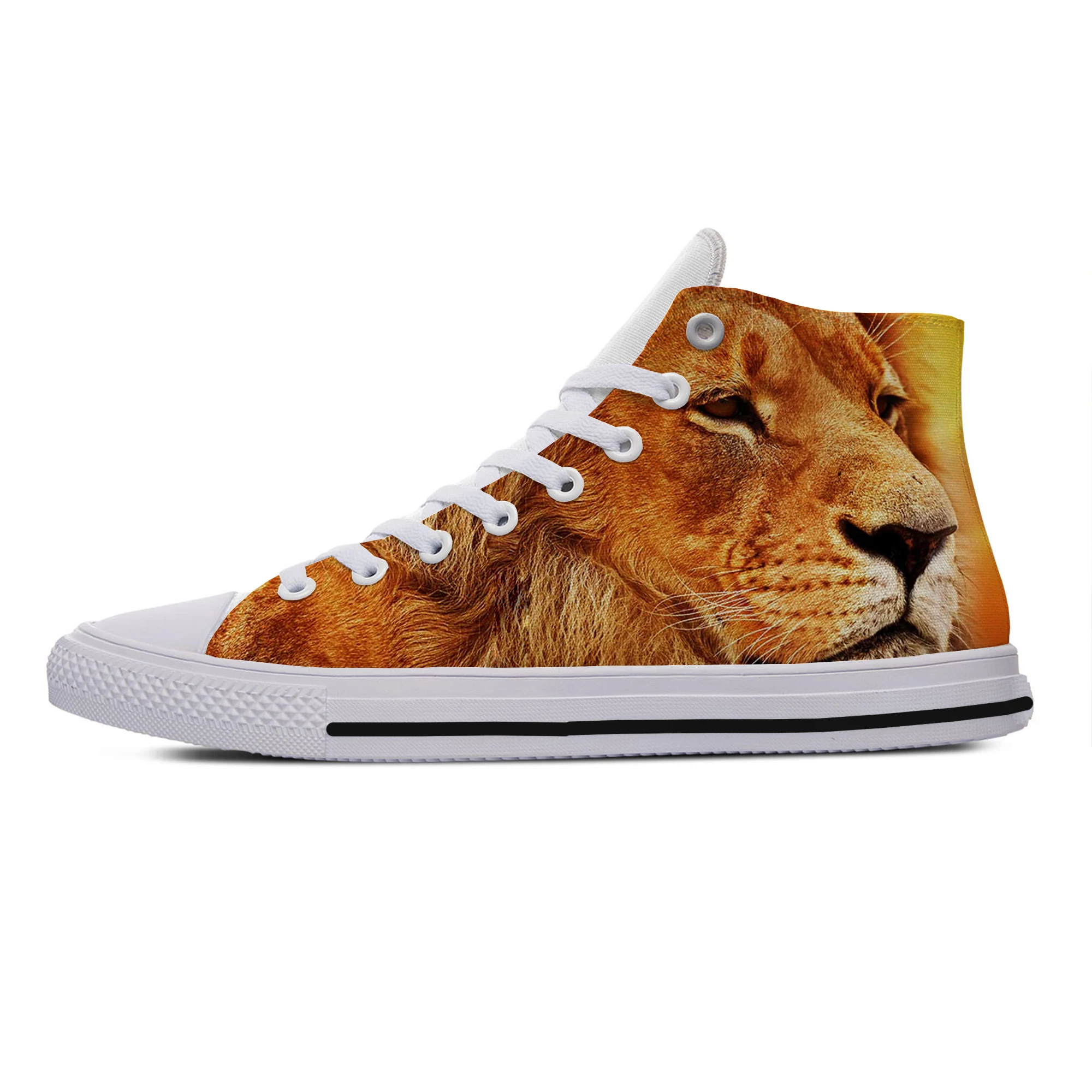 king of lion 4 Высокие парусиновые модные легкие кроссовки с рисунком короля льва для женщин и мужчин - Цвет: king of lion 4