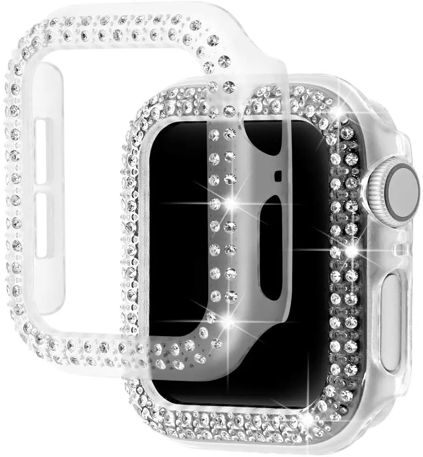 Diamond Bumper Protective Case for Apple Watch Cover Series 6 SE 5 4 3 2 1 38MM 42MM For Iwatch 6 5 4 40mm 44mm watch band strap afbeelding