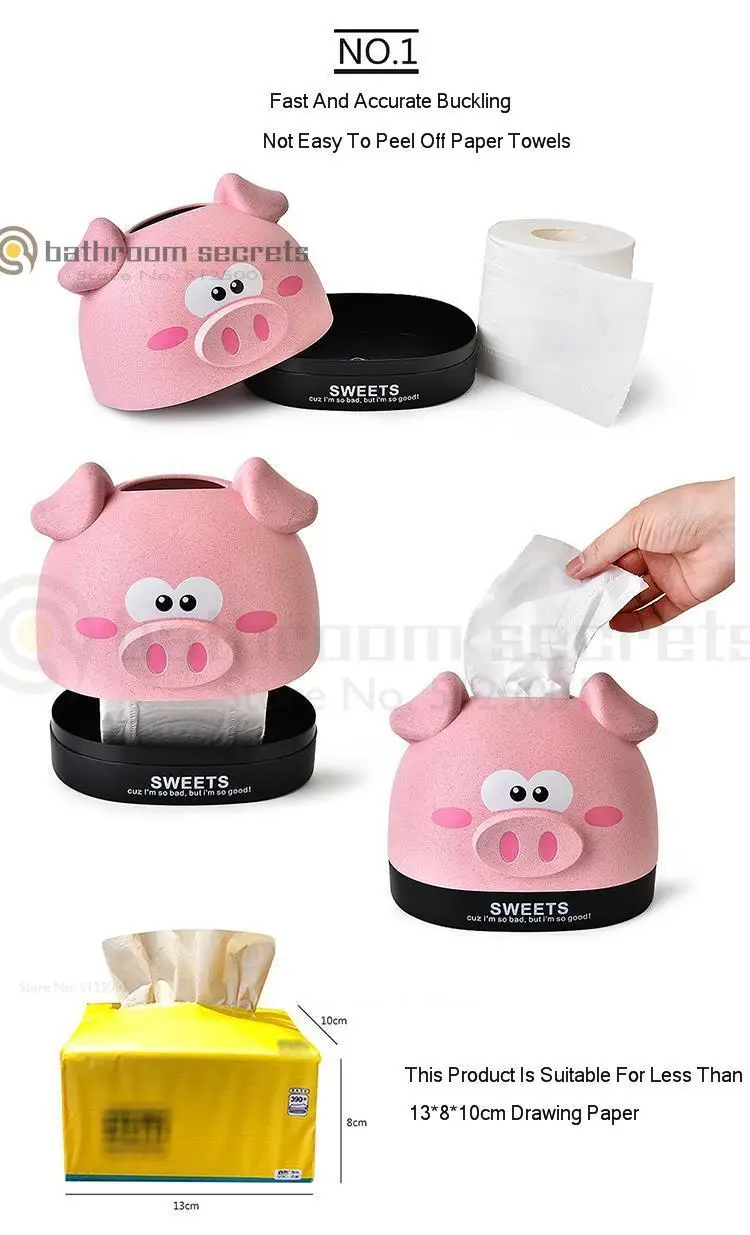 Cartoon Dual-purpose Tissue Box Desktop Creative Carton Simple Cute Animals Living Room Tea Table Roll Paper Tube