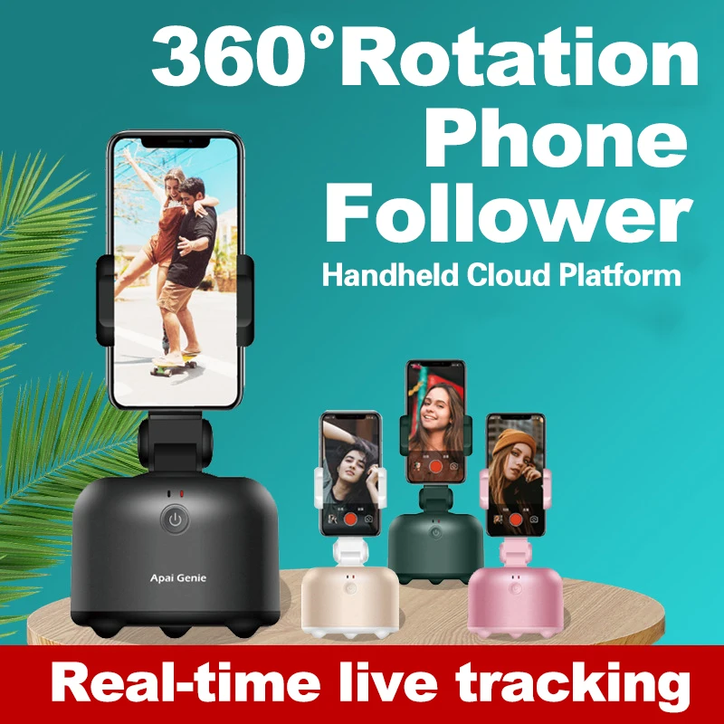 

Auto Face Tracking Phone Holder Tripod, 360° Rotation Smart Face Body Tracking Tripod Selfie Phone Camera Mount Cell Phone Stand