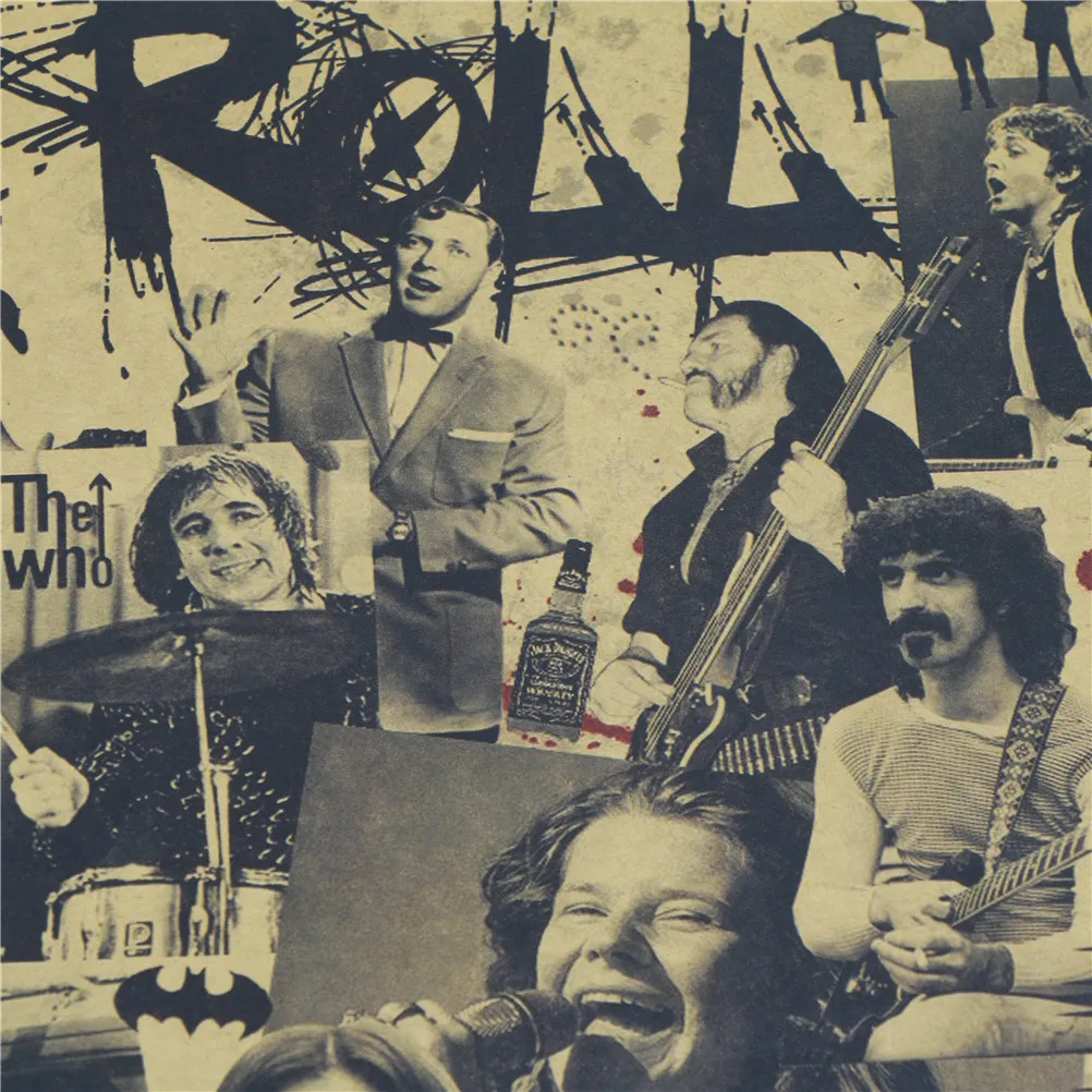 New Classic Rock and Roll Music Posters Famous Rock Singer Personalised Room Decoration Kraft Paper Wall Sticker