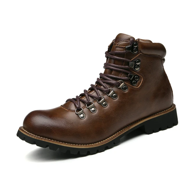 Botas hombre/ Модные мужские мотоциклетные ботинки натуральные кожаные классные армейские мужские ботинки с заклепками байкерские мужские кожаные ботинки - Цвет: 2
