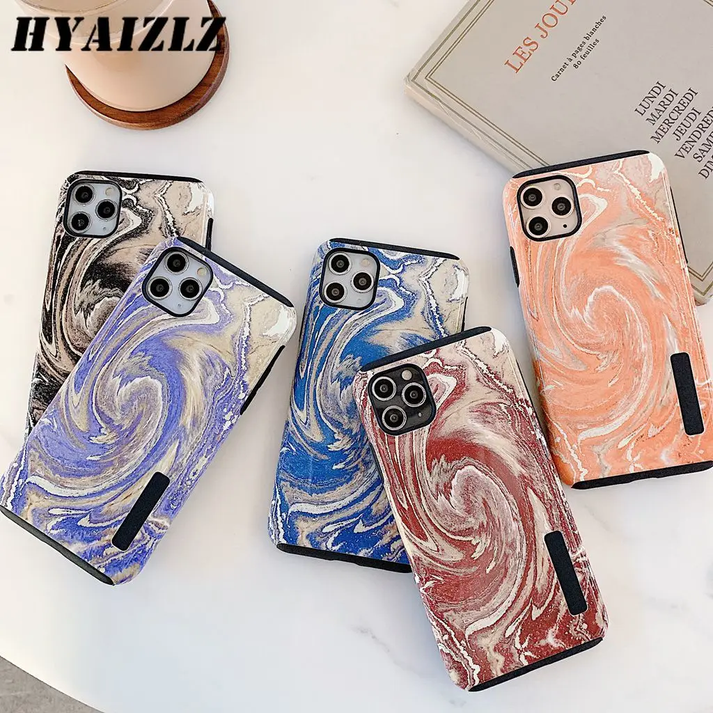 

Color Pattern Case for iPhone 11 Pro Max XS XR X 6 7 8 Plus Slim Fit Phone Shell TPU PC Double Layer Protection Back Cover
