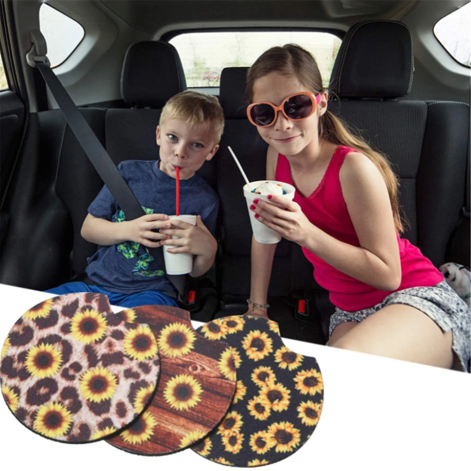 Removable Car Water Cup Mat 1 Pack 2.56 Inch Universal Absorbent Mats Kitchen Gadget Sets Non-slip Pad Accessories | Дом и сад